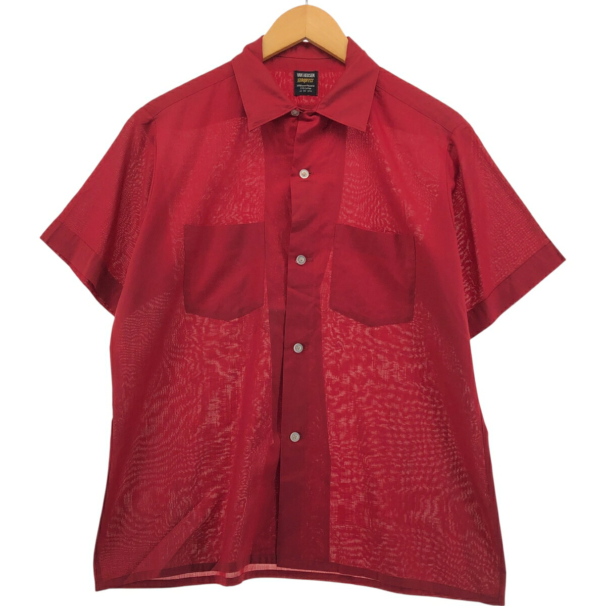 古着 60'S ヴァンヒューゼン Van Heusen vanopress 半袖 ポリコットンシャツ ボックスシャツ メンズM相当 /eaa554966 【中古】 【250530】 【SS2603_30】