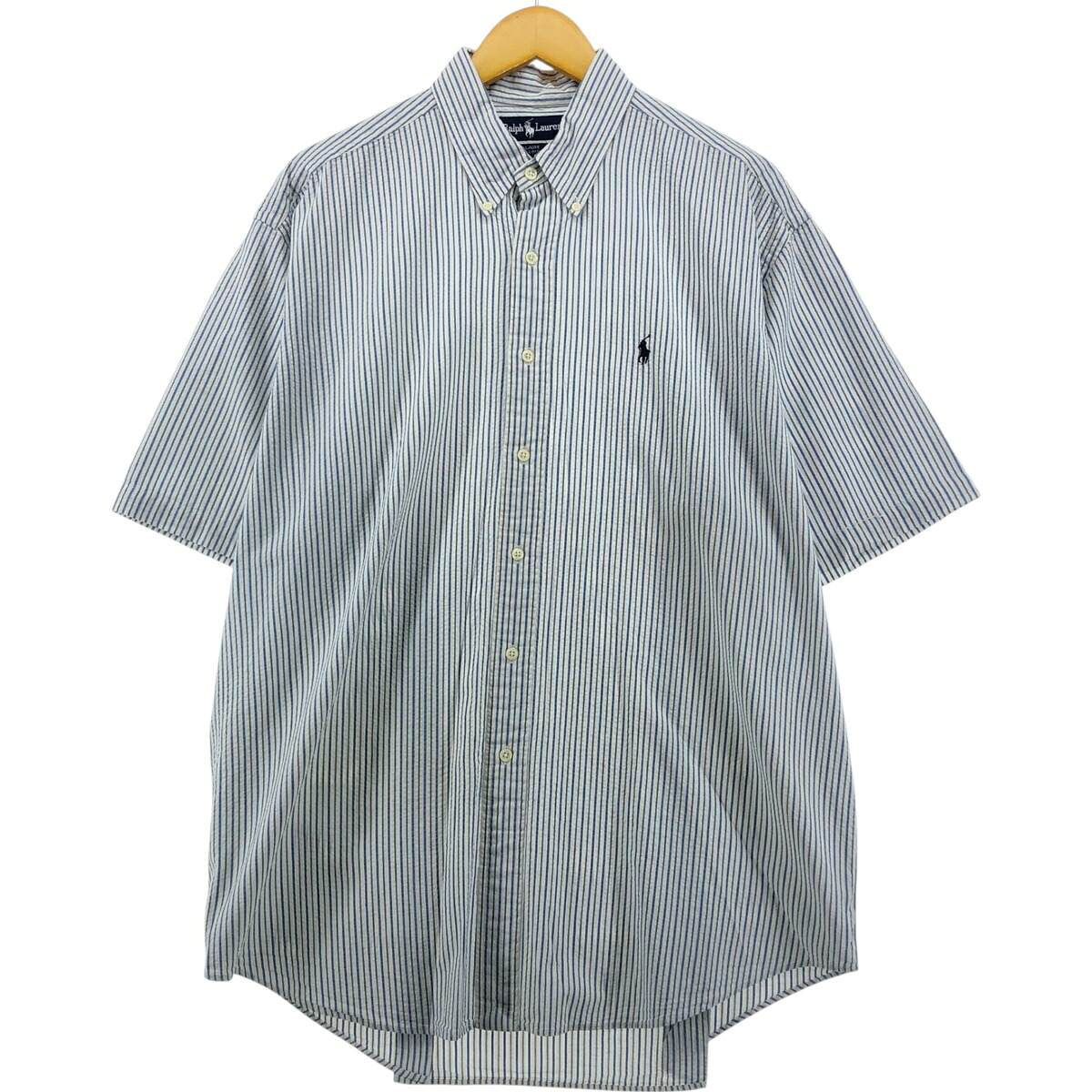 古着 ラルフローレン Ralph Lauren BLAIRE 半袖 ボタンダウン ストライプシャツ メンズXL相当 /eaa555141 【中古】 【250607】｜古着屋JAM