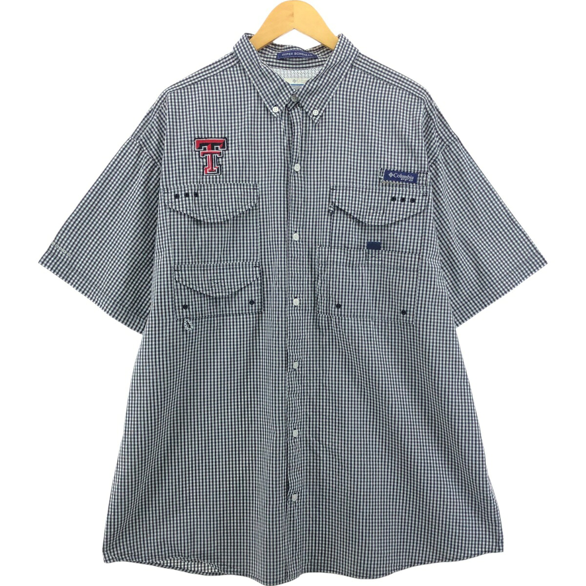 古着 コロンビア Columbia PFG ギンガムチェック ボタンダウン 半袖 フィッシングシャツ メンズXL相当 /eaa555838 【中古】 【250612】 【SS2603_30】