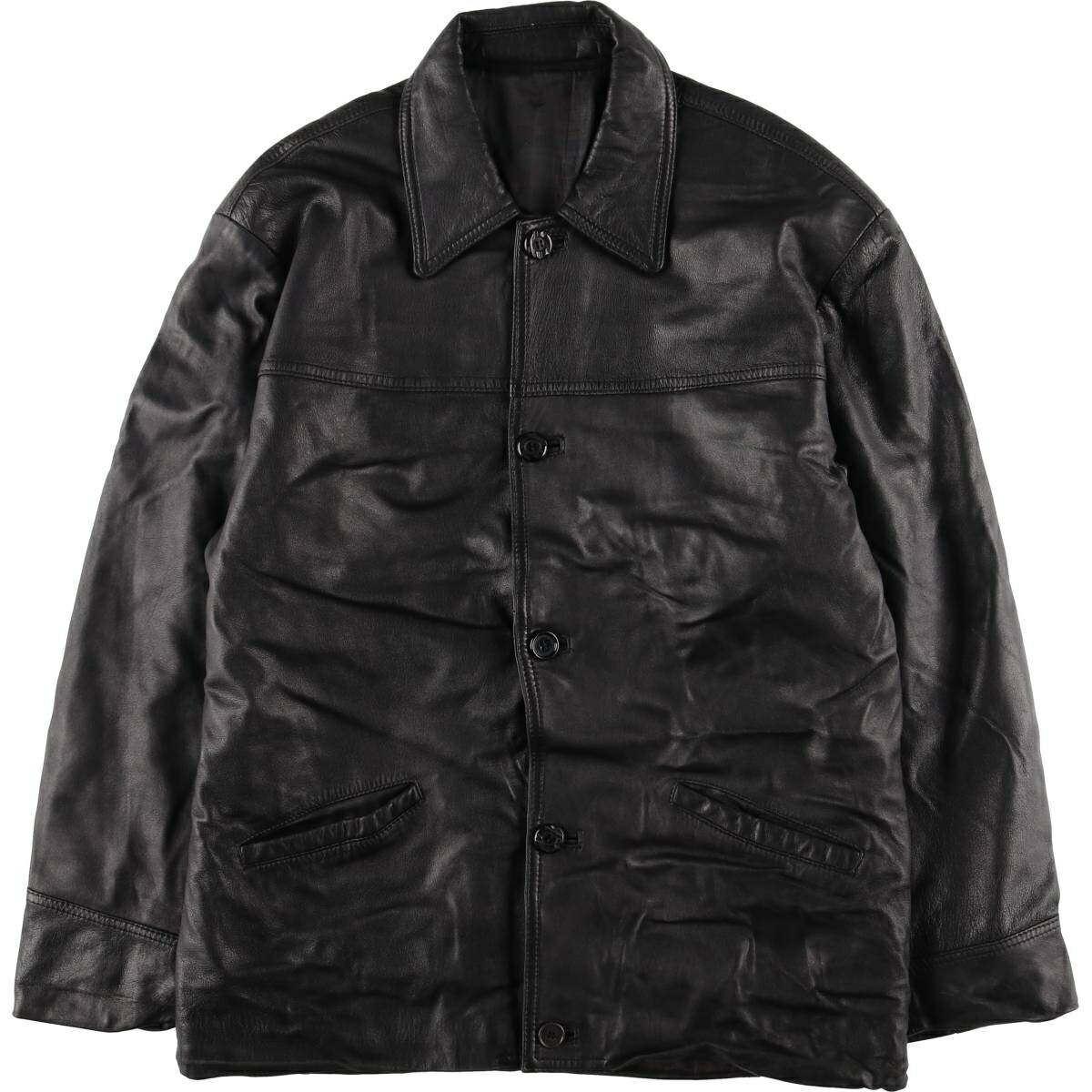 古着 Massimo 中綿入り レザーカーコート イタリア製 メンズM相当 /eaa555907 【中古】 【260110】