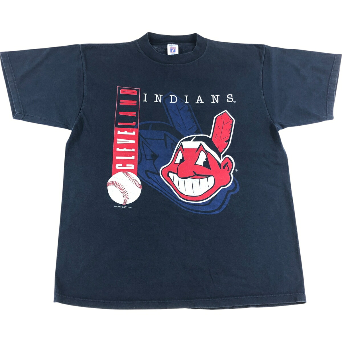 古着 90'S LOGO7 MLB CLEVELAND GUADIANS クリーブランドガーディアンズ ロゴプリントTシャツ メンズXL相当 ヴィンテージ /eaa556815 【中古】 【250603】 【SS2603_10】