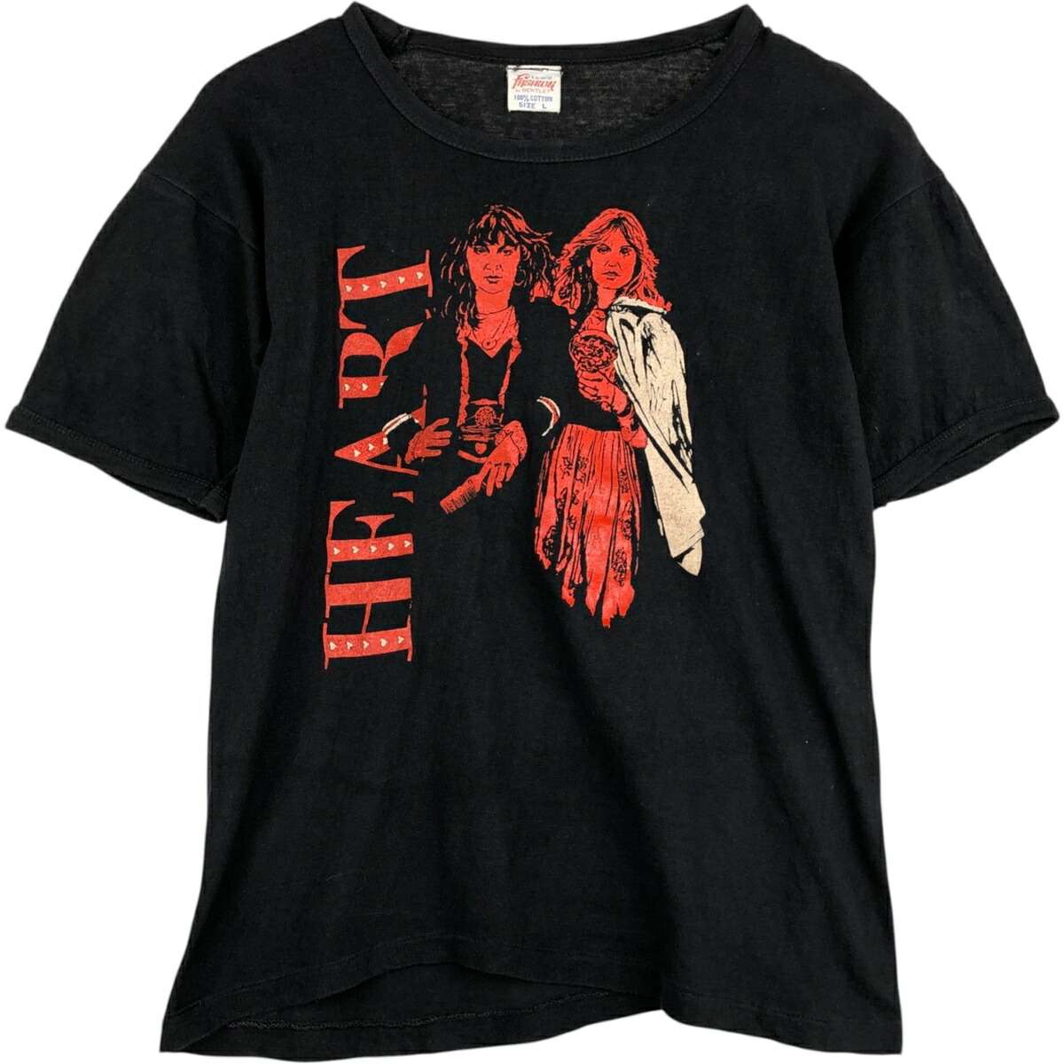 古着 80'S~ BENTLEY HEART ハート バンドTシャツ バンT レディースL相当 ヴィンテージ /eaa557032 【中古】 【260323】 【Elulu/エルル】 ブラック系 春夏秋