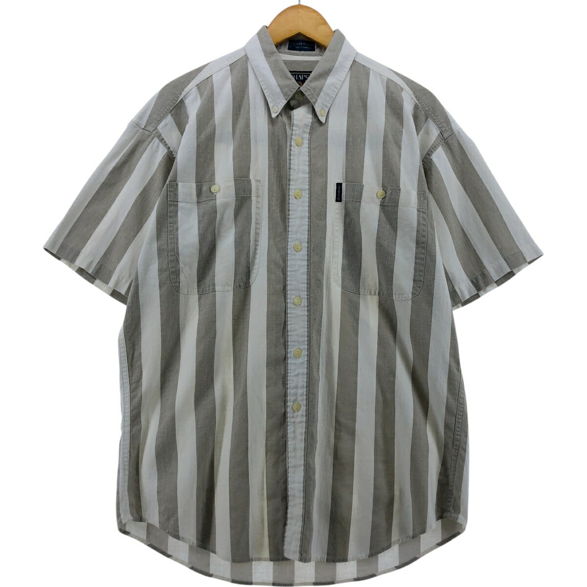 古着 ラルフローレン Ralph Lauren CHAPS チャップス ストライプ柄 半袖 リネン×コットン ボタンダウンシャツ メンズM相当 /eaa558369 【中古】 【250627】 【SS2603_30】 6,354円