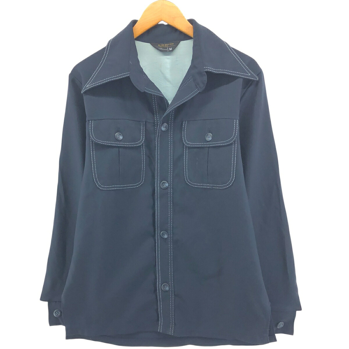 古着 70~80'S ジェイシーペニー J.C.Penney 長袖 オープンカラーシャツ ボックスシャツ メンズM相当 ヴィンテージ /eaa558762 【中古】 【250620】 【ADEL/アデル】 【SS2603_30】