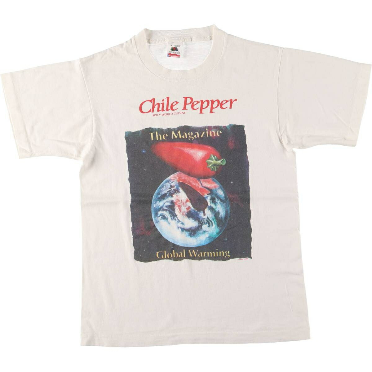 古着 90'S フルーツオブザルーム FRUIT OF THE LOOM CHILE PEPPER 唐辛子 プリントTシャツ USA製 メンズM相当 ヴィンテージ /eaa559584 【中古】 【250624】 【SS2603_30】