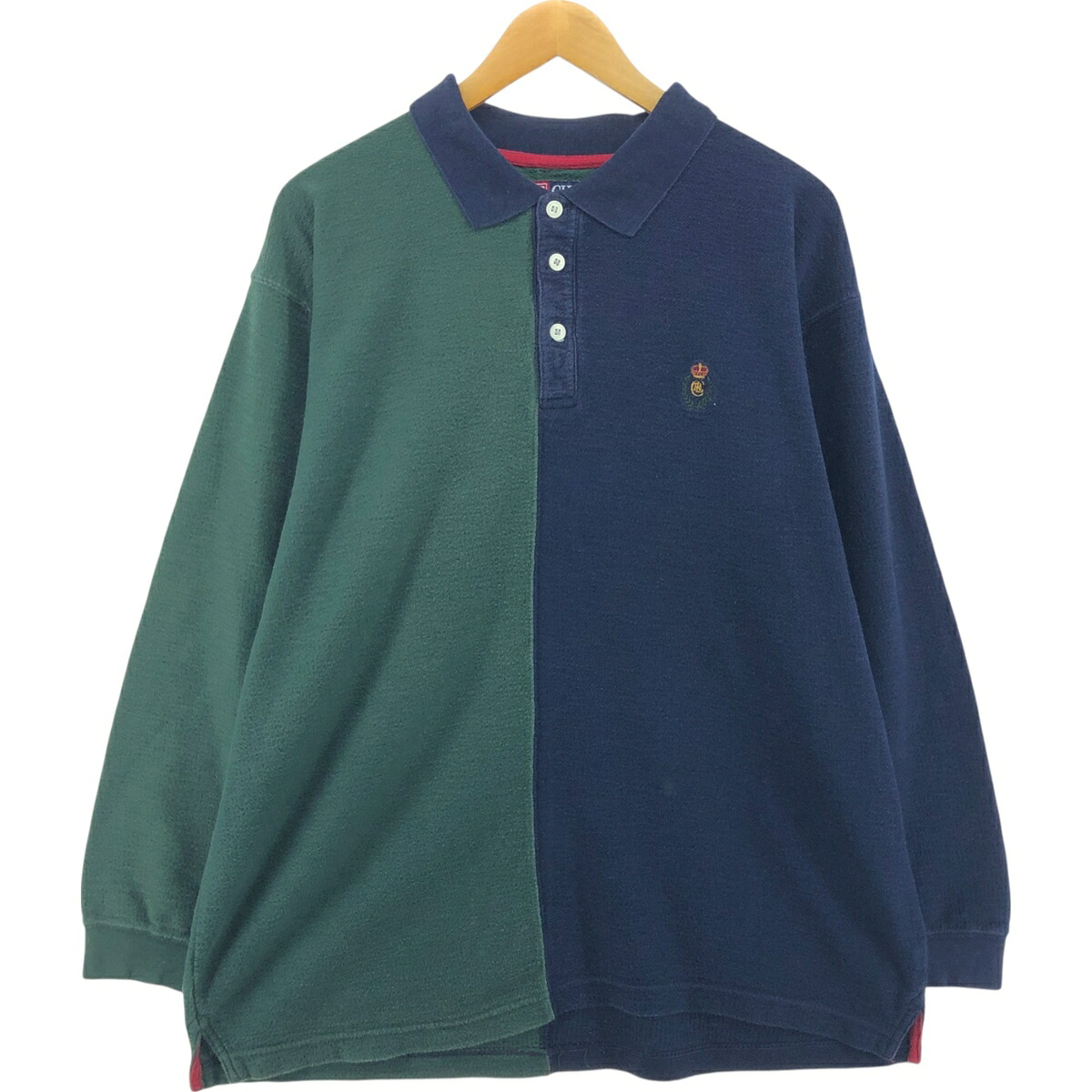 古着 90'S ラルフローレン Ralph Lauren CHAPS チャップス ツートン 長袖 ポロシャツ メンズXL相当 ヴィンテージ /eaa559641 【中古】 【250622】 【SS2603_10】