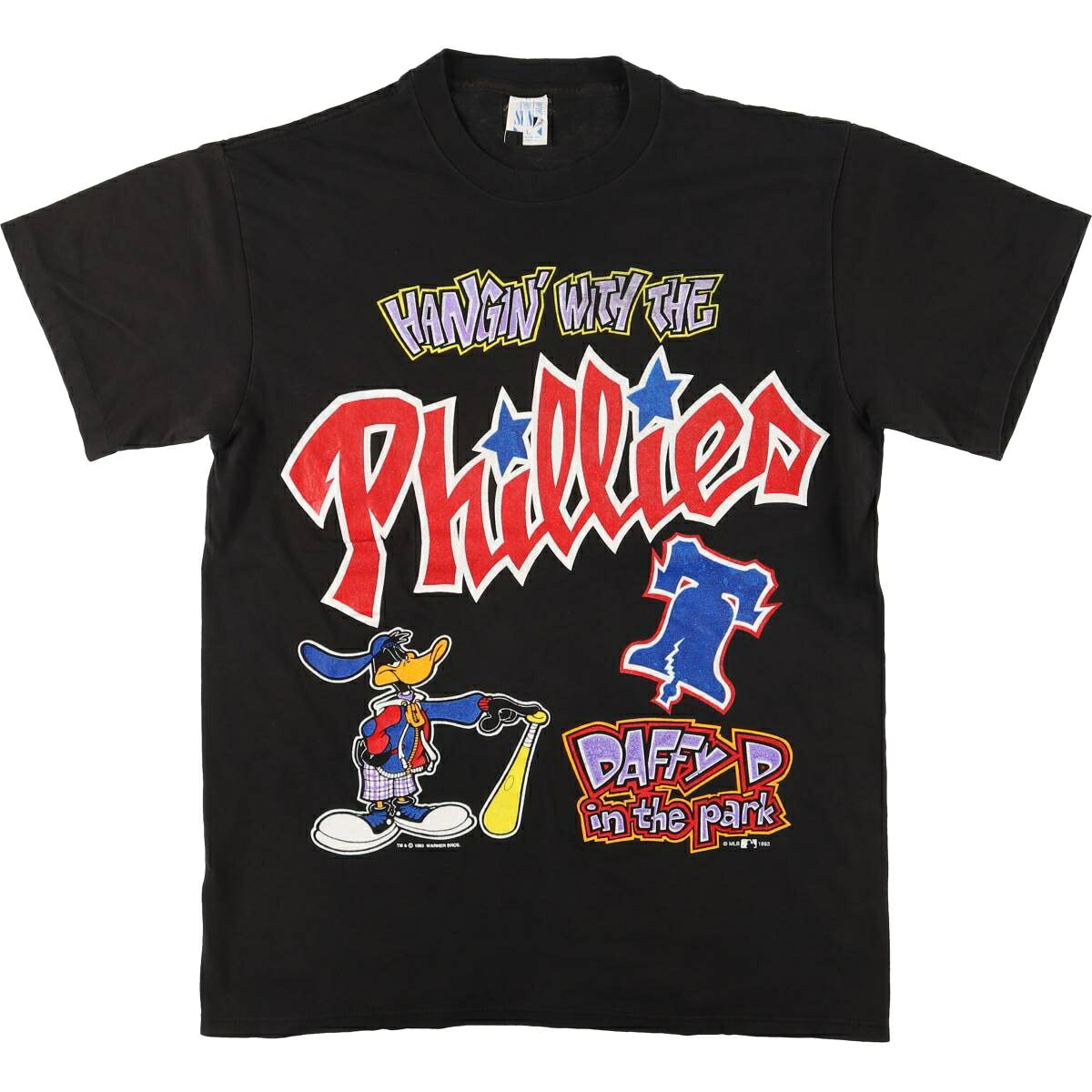 古着 90'S アニメ MLB PHILADELPHIA PHILLIES フィラデルフィアフィリーズ ダフィーダック キャラクタープリントTシャツ メンズL相当 ヴィンテージ /eaa559830 【中古】 【250626】