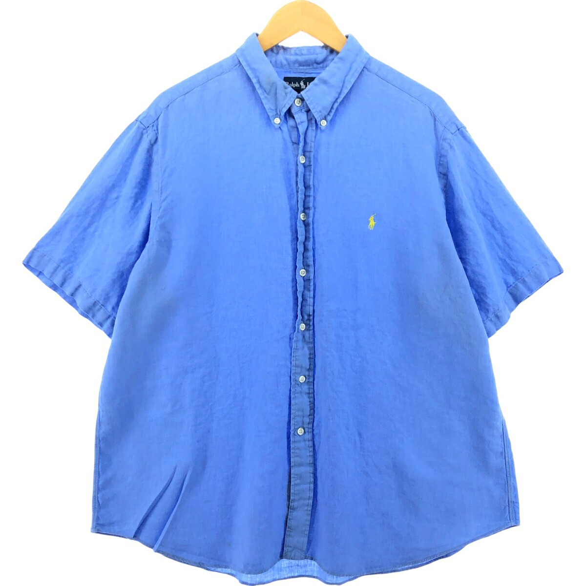 古着 ラルフローレン Ralph Lauren CLASSIC FIT クラシックフィット 半袖 リネン ボタンダウンシャツ メンズL相当 /eaa560240 【中古】 【250623】 【SS2603_30】