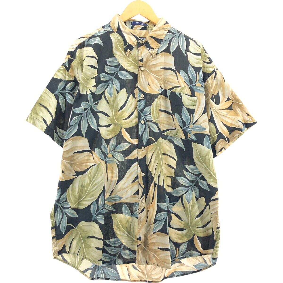 古着 90'S ラルフローレン Ralph Lauren CHAPS チャップス 総柄 リーフ柄 ボタンダウン ハワイアンアロハシャツ メンズXL相当 ヴィンテージ /eaa561747 【中古】 【250630】 【SS2603_10】
