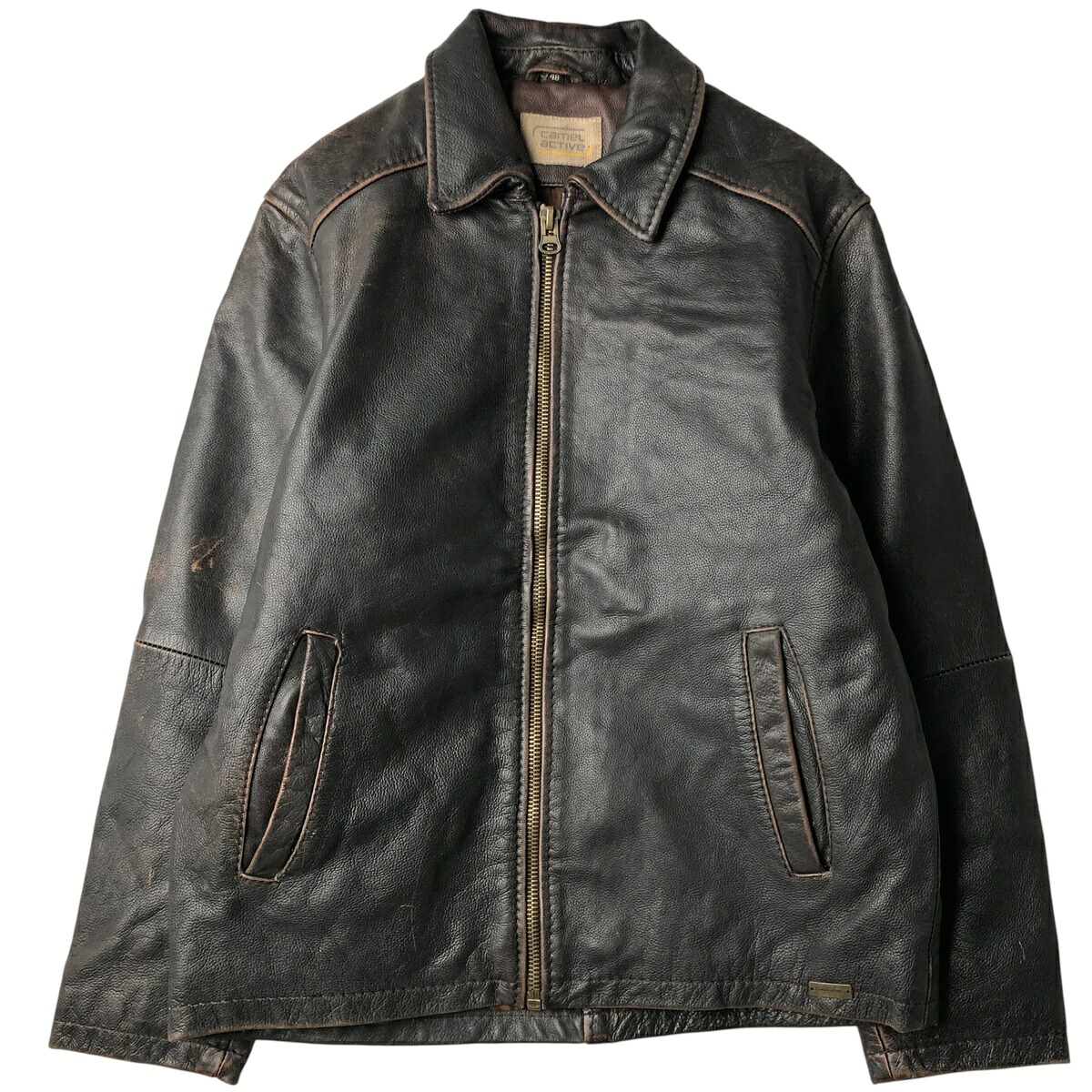 古着 camel active スイングトップタイプ レザーブルゾン メンズM相当 /eaa562171 【中古】 【260115】 【NH-2508】 ブラウン系 春秋冬