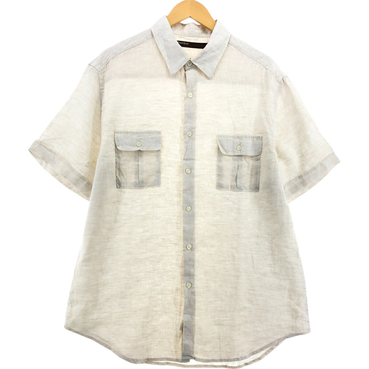 古着 ペリーエリス PERRY ELLIS 半袖 リネンシャツ ボックスシャツ メンズXL相当 /eaa563509 【中古】 【250705】
