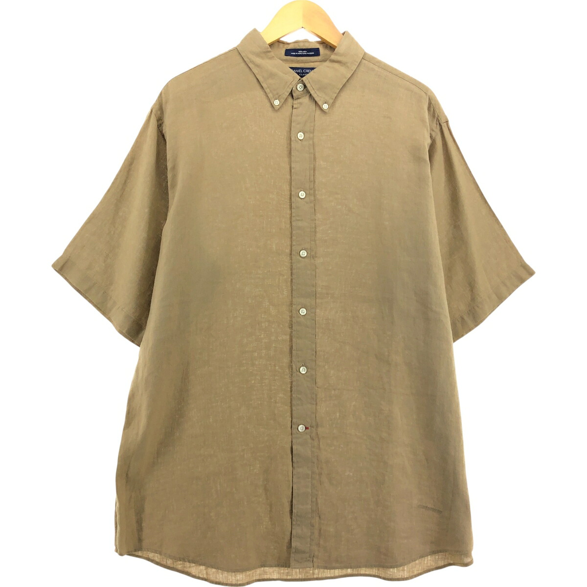 古着 ダニエルクレミュ DANIEL CREMIEUX Tailored Fit 半袖 リネン ボタンダウンシャツ メンズXL相当 /eaa563510 【中古】 【250705】