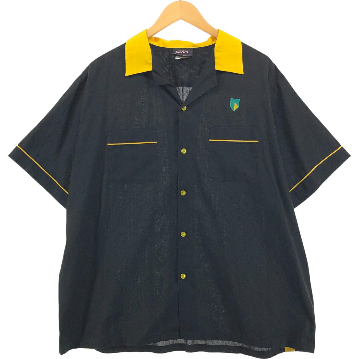 古着 90'S ヒルトン HILTON オープンカラー ボウリングシャツ ボックスシャツ メンズXL相当 ヴィンテージ /eaa563595 【中古】 【250720】