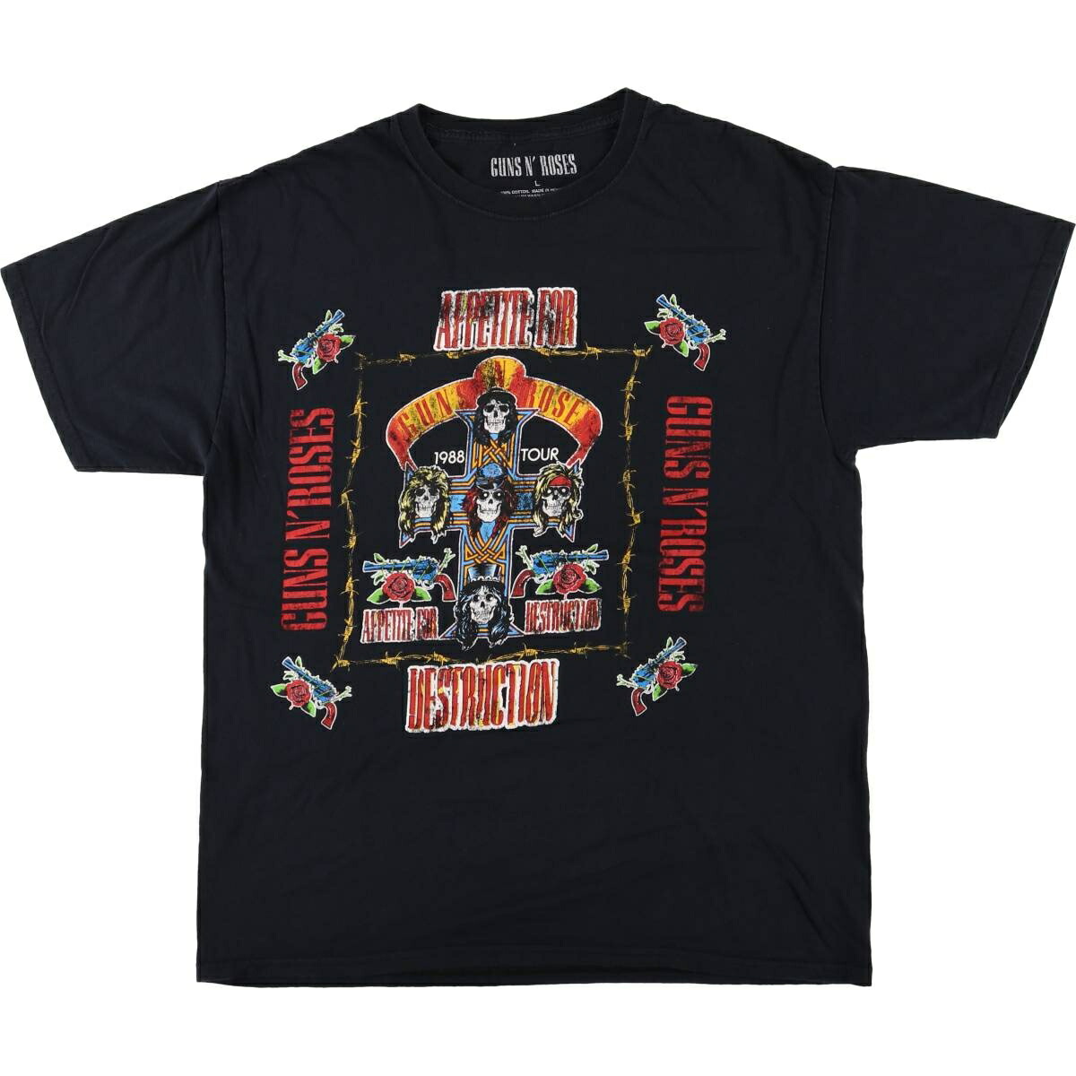 古着 GUNS N' ROSES ガンズアンドローゼズ ドクロ柄 スカル柄 バンドTシャツ バンT メンズL相当 /eaa565129 【中古】 【250718】 【SS2603_10】