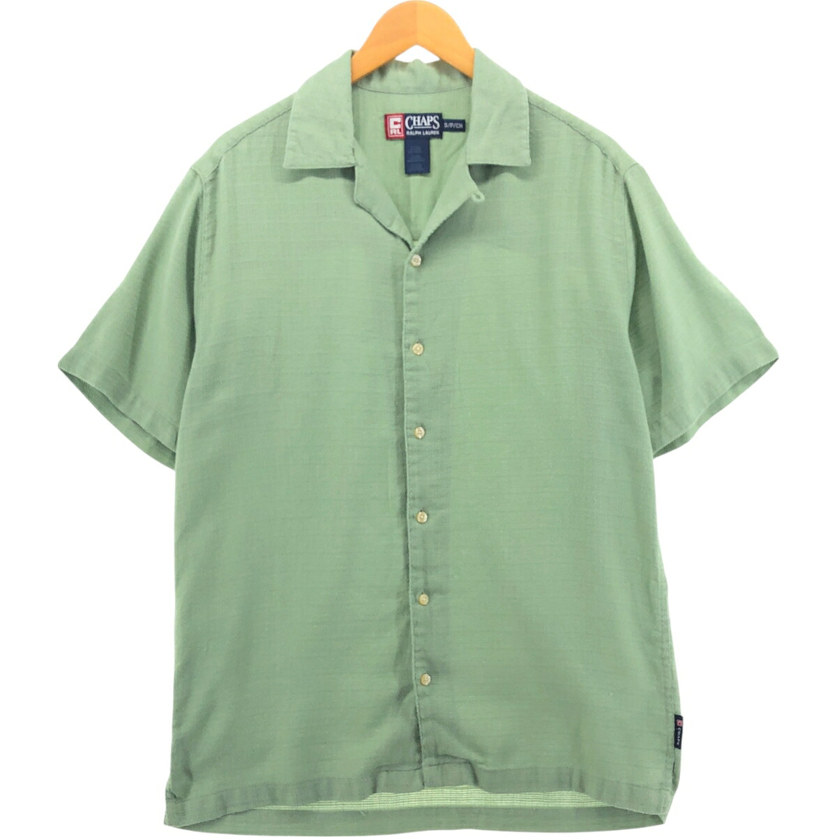 古着 90'S ラルフローレン Ralph Lauren CHAPS チャップス 半袖 オープンカラー コットン&times;ポリシャツ ボックスシャツ メンズS相当 ヴィンテージ /eaa565250 【中古】 【250707】｜古着屋JAM