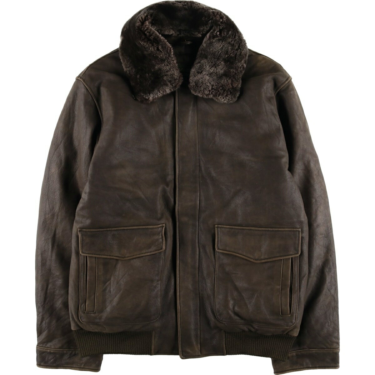 古着 00'S エディーバウアー Eddie Bauer G-1タイプ レザーフライトジャケット グースダウンジャケット メンズL相当 /eaa566341 【中古】 【260116】 ブラウン系 春秋冬