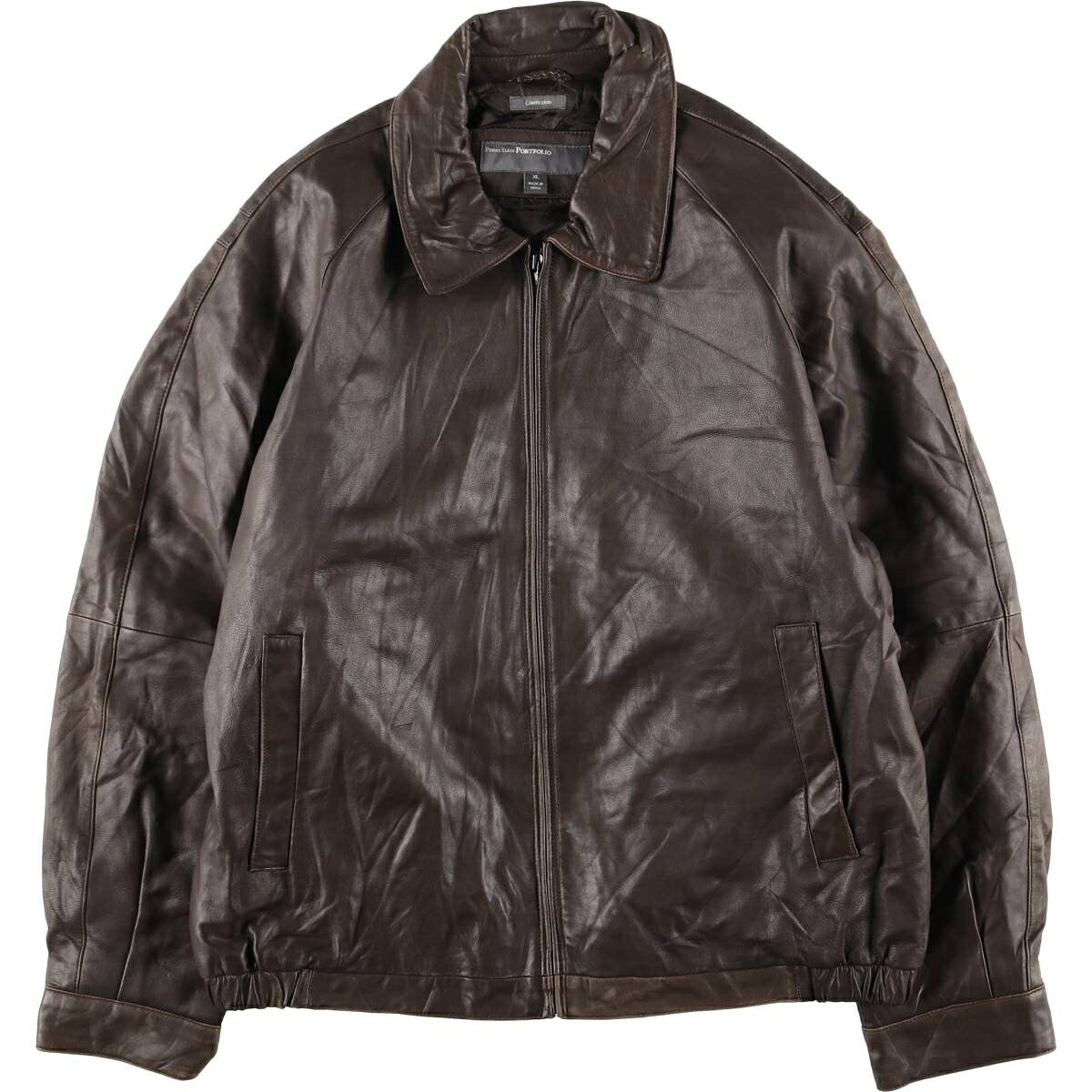 古着 ペリーエリス PERRY ELLIS PORTFOLIO スイングトップタイプ 中綿入り レザーブルゾン メンズXL相当 /eaa566345 【中古】 【260117】