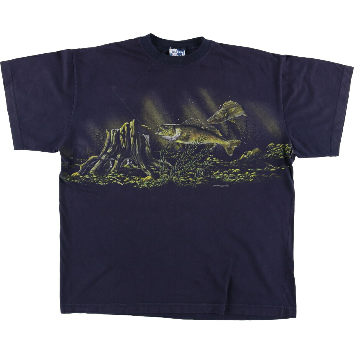 古着 90'S ART UNLIMITED 魚柄 アニマルTシャツ メンズXL相当 ヴィンテージ /eaa566869 【中古】 【250717】