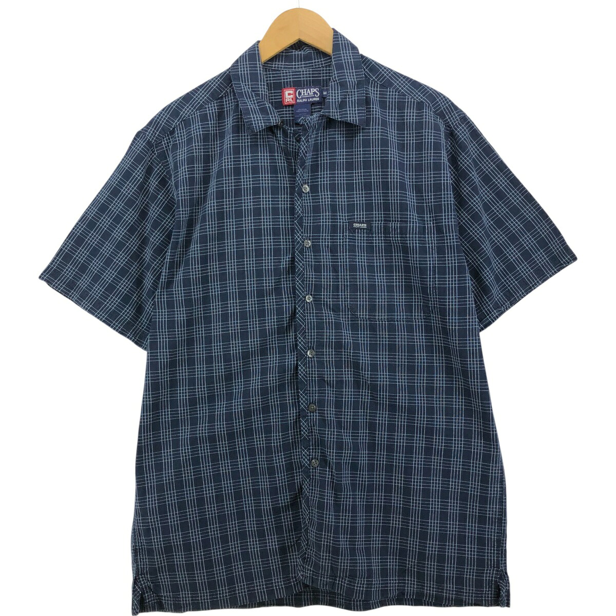 古着 90'S ラルフローレン Ralph Lauren CHAPS チャップス 半袖 オープンカラー コットンシャツ ボックスシャツ メンズM相当 ヴィンテージ /eaa567028 【中古】 【250713】