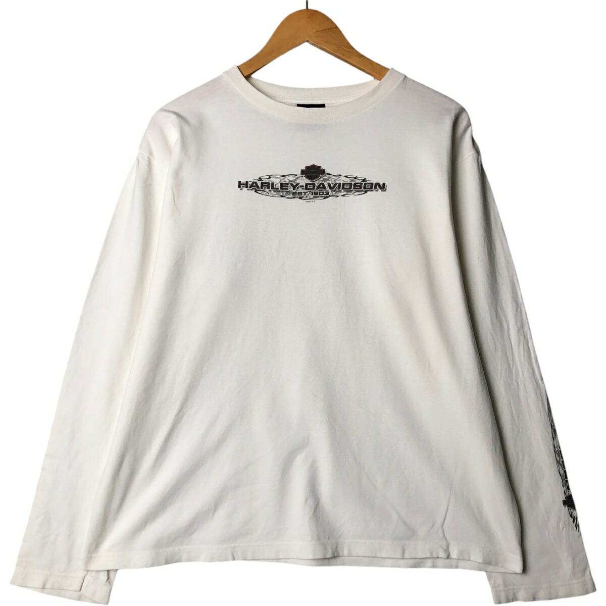 古着 00'S ハーレーダビッドソン Harley-Davidson 鷲柄 イーグル柄 ロングTシャツ ロンT USA製 メンズXL相当 /eaa567745 【中古】 【250720】 【SS2603_30】