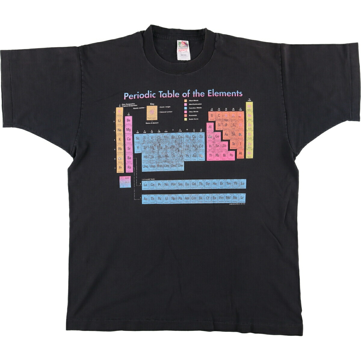 古着 90'S フルーツオブザルーム FRUIT OF THE LOOM PERIODIC TABLE OF THE ELEMENTS 元素記号 プリントTシャツ USA製 メンズXL相当 ヴィンテージ /eaa568561 【中古】 【250729】 【SS2603_30】