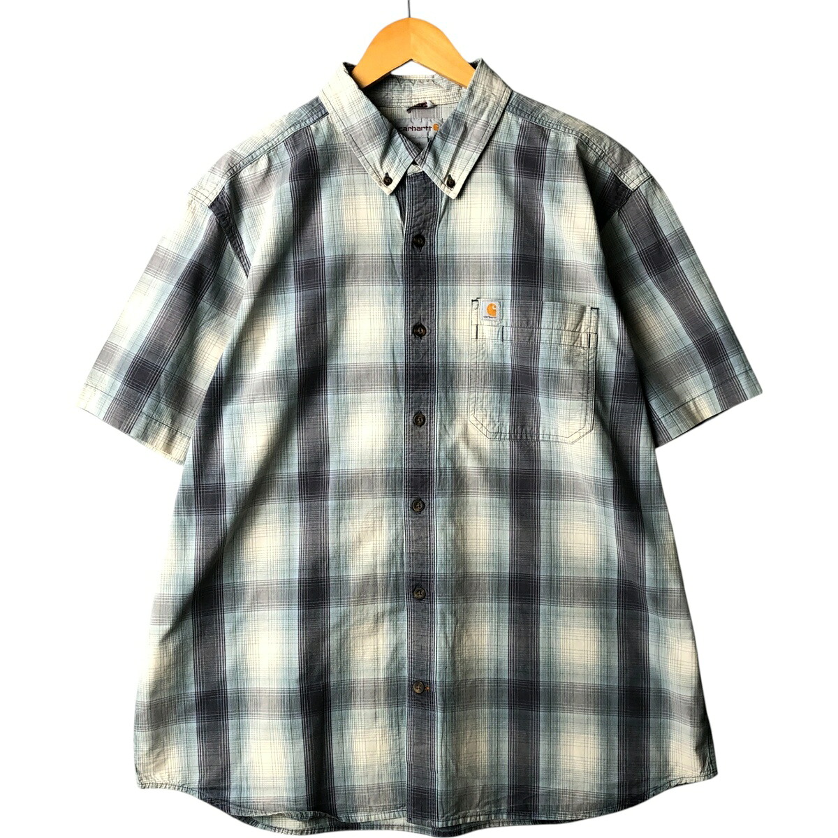 古着 カーハート Carhartt RELAXED FIT オンブレチェック ボタンダウン 半袖 ワークシャツ メンズXL相当 /eaa568780 【中古】 【250718】