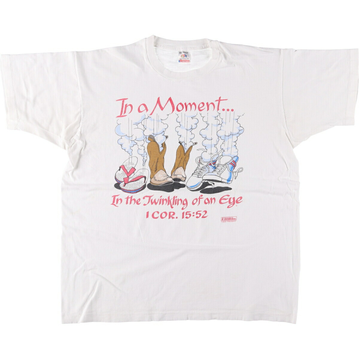 古着 90'S フルーツオブザルーム FRUIT OF THE LOOM コリント人への手紙 メッセージプリントTシャツ USA製 メンズXL相当 ヴィンテージ /eaa568784 【中古】 【250726】 【SS2603_30】