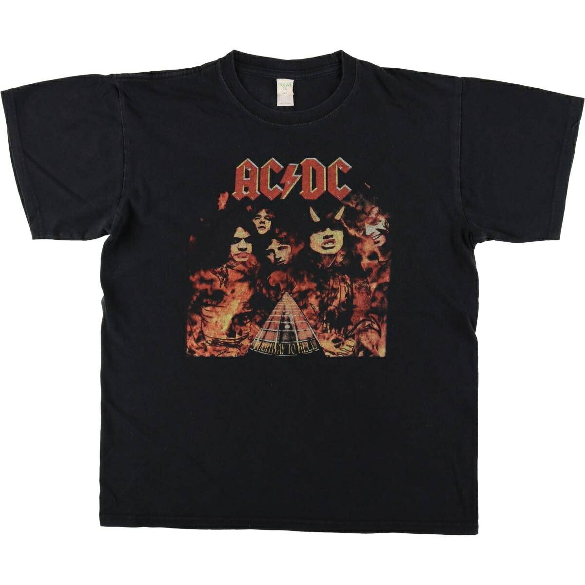 古着 Keya AC/DC エーシーディーシー バンドTシャツ バンT メンズL相当 /eaa569739 【中古】 【260401】 ブラック系 春夏秋