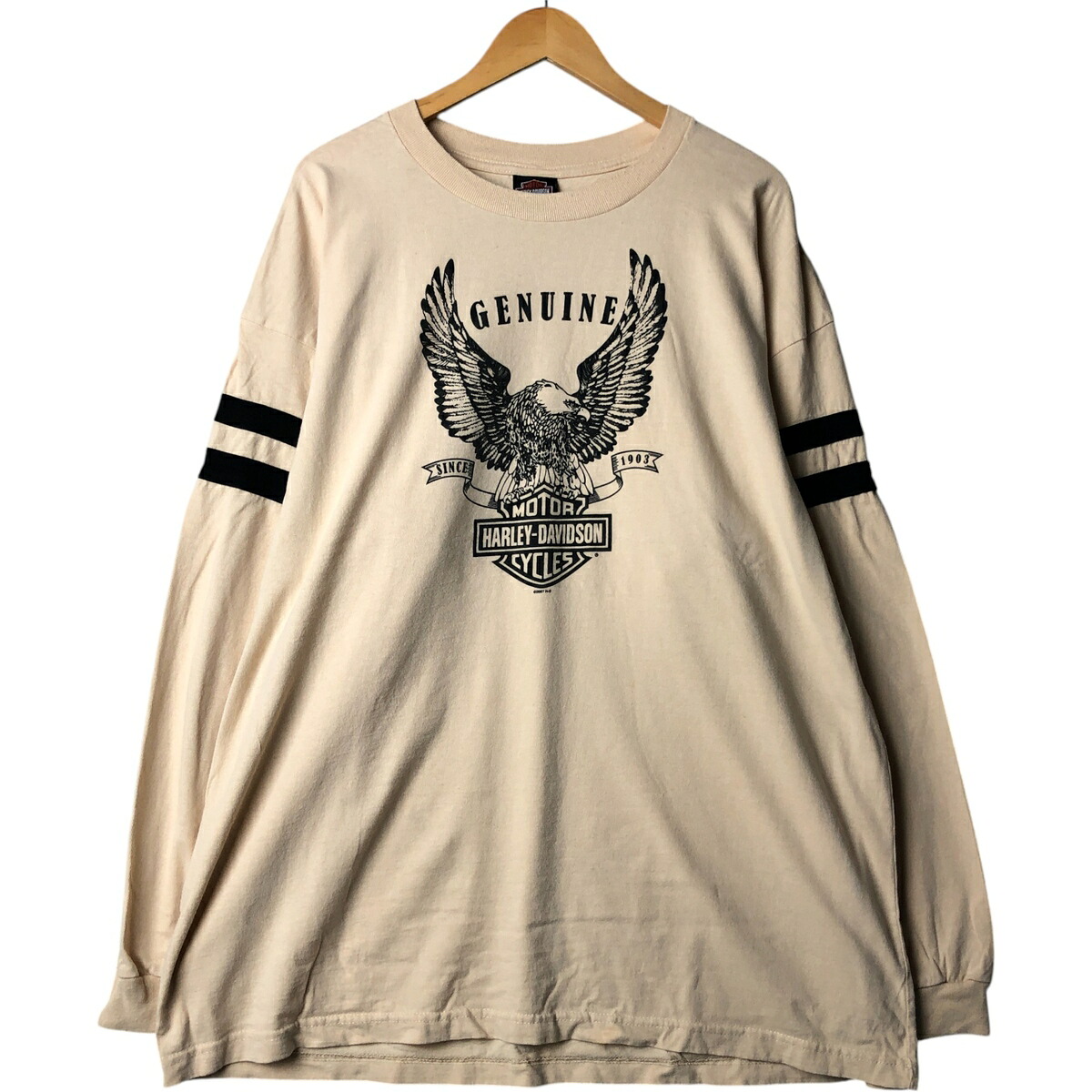 古着 00'S ハーレーダビッドソン Harley-Davidson 鷲柄 イーグル柄 星条旗柄 ロングTシャツ ロンT カナダ製 メンズXXL相当 /eaa570464 【中古】 【250725】 【SS2603_30】