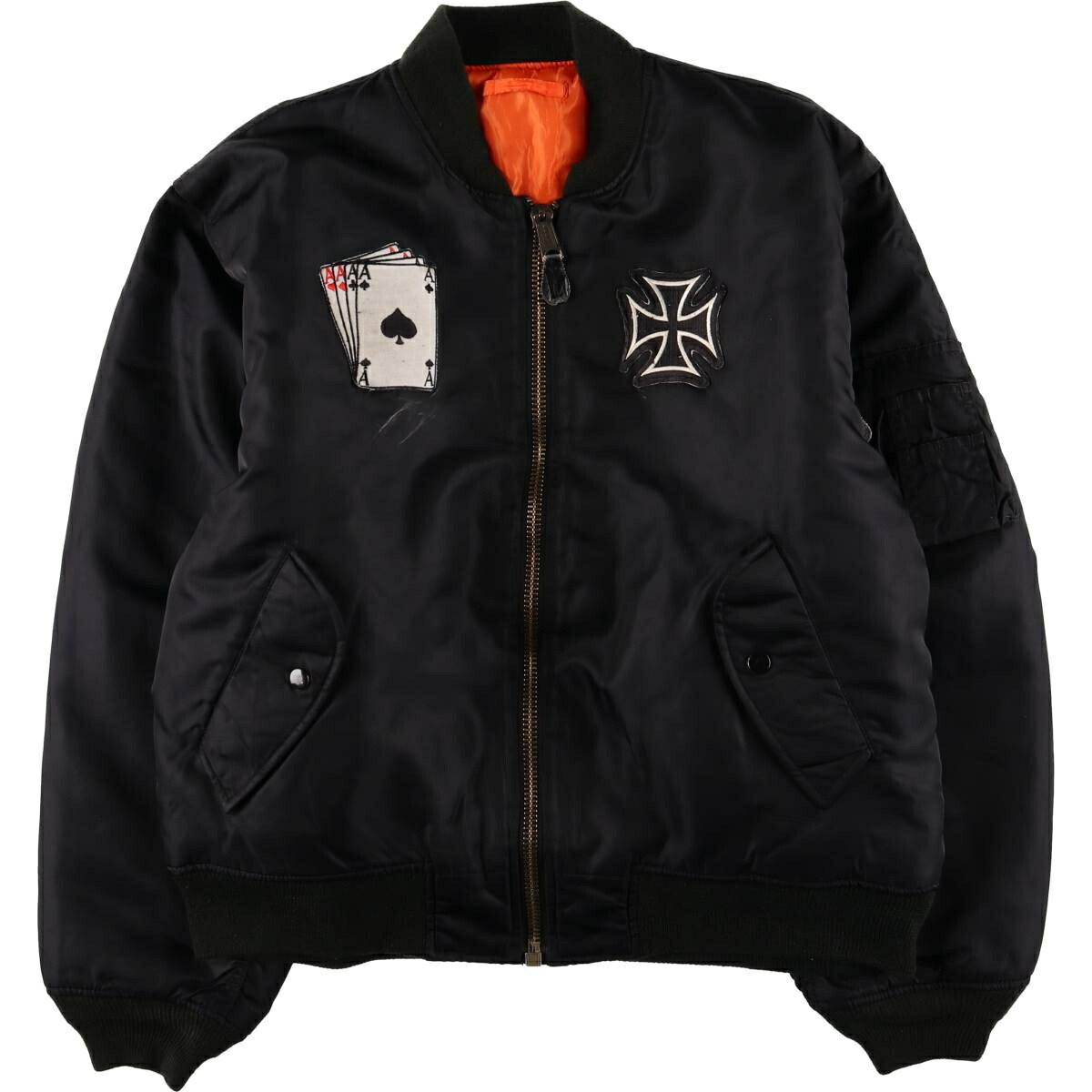 古着 民間品 MA-1タイプ 中綿入り ミリタリー フライトジャケット メンズL相当 /eaa570513 【中古】 【250731】 【SS2606_30|古着屋JAM