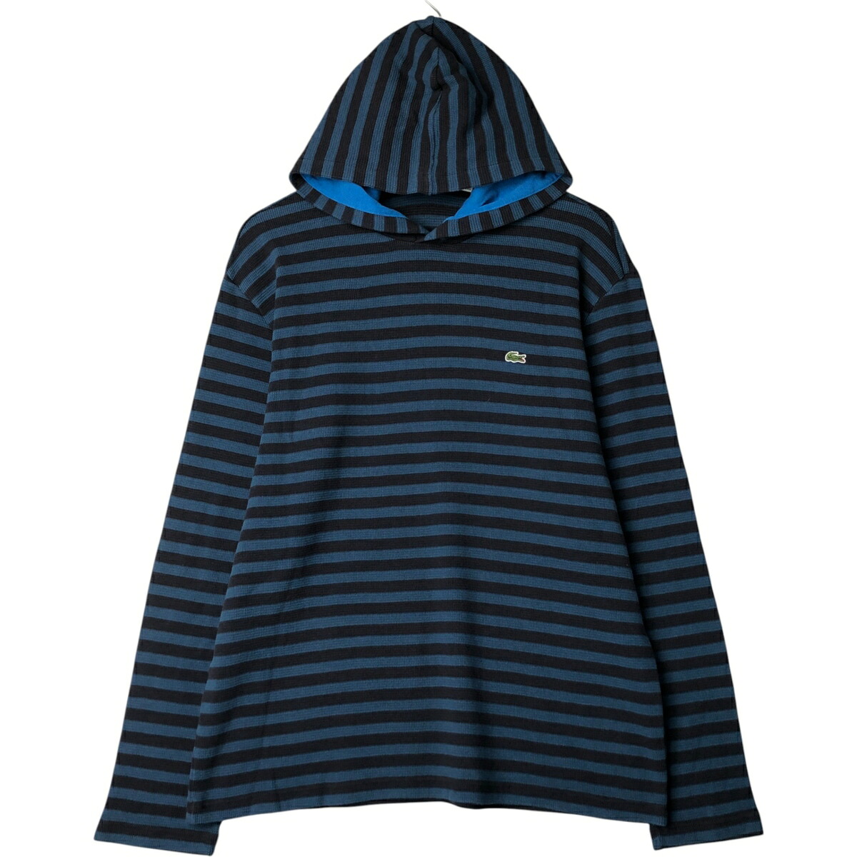 古着 ラコステ LACOSTE ボーダー柄 フード付き サーマルロンT ワッフル 7 メンズXXL相当 /eaa571285 【中古】 【250813】 【SS2603_10】