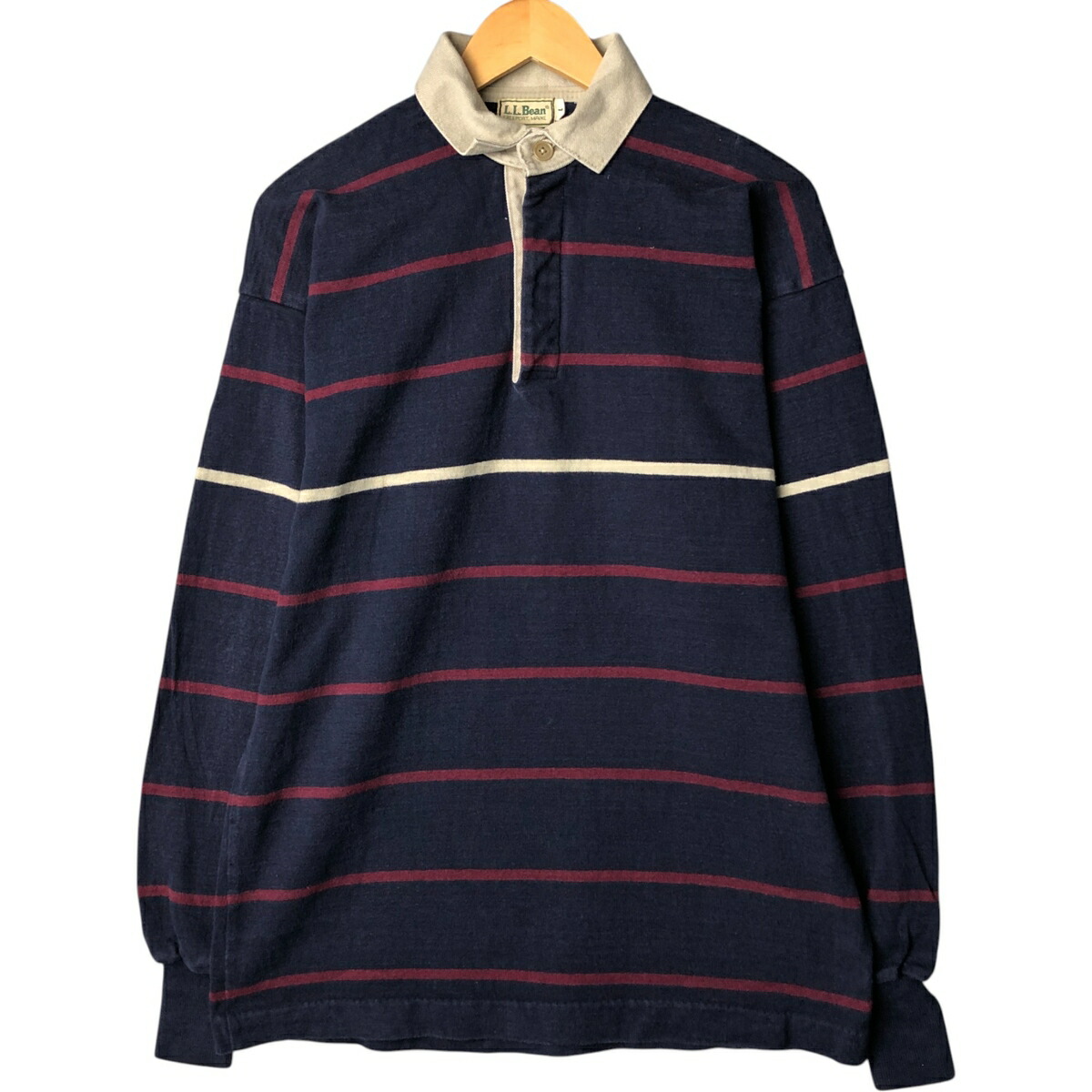 古着 80~90'S エルエルビーン L.L.Bean ボーダー柄 長袖 ラガーシャツ メンズL相当 ヴィンテージ /eaa571581 【中古】 【250812】 【SS2603_10】