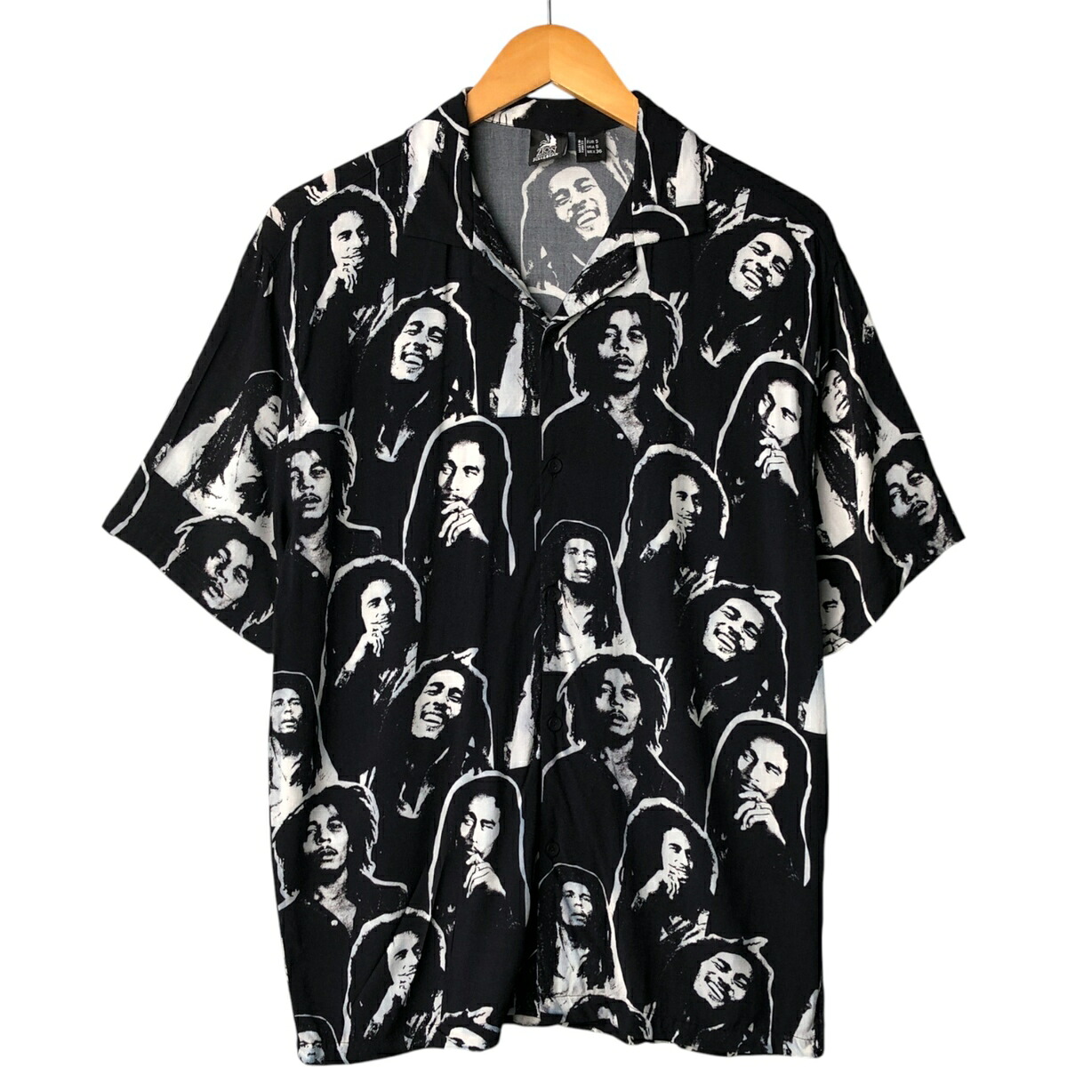 古着 ザイオン ZION BOB MARLEY ボブマーリー 総柄 半袖 レーヨンシャツ メンズS相当 ボックスシャツ /eaa572401 【中古】 【250727】