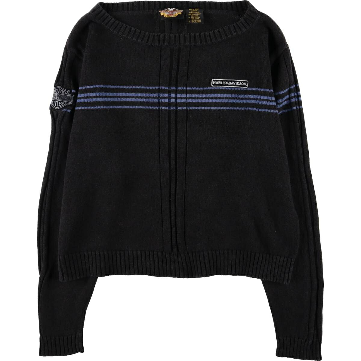 古着 ハーレーダビッドソン Harley-Davidson ボーダー柄 ラミー×コットンニットセーター レディースL相当 /eaa572615 【中古】 【250727】 【ADEL/アデル】 【SS2603_30】