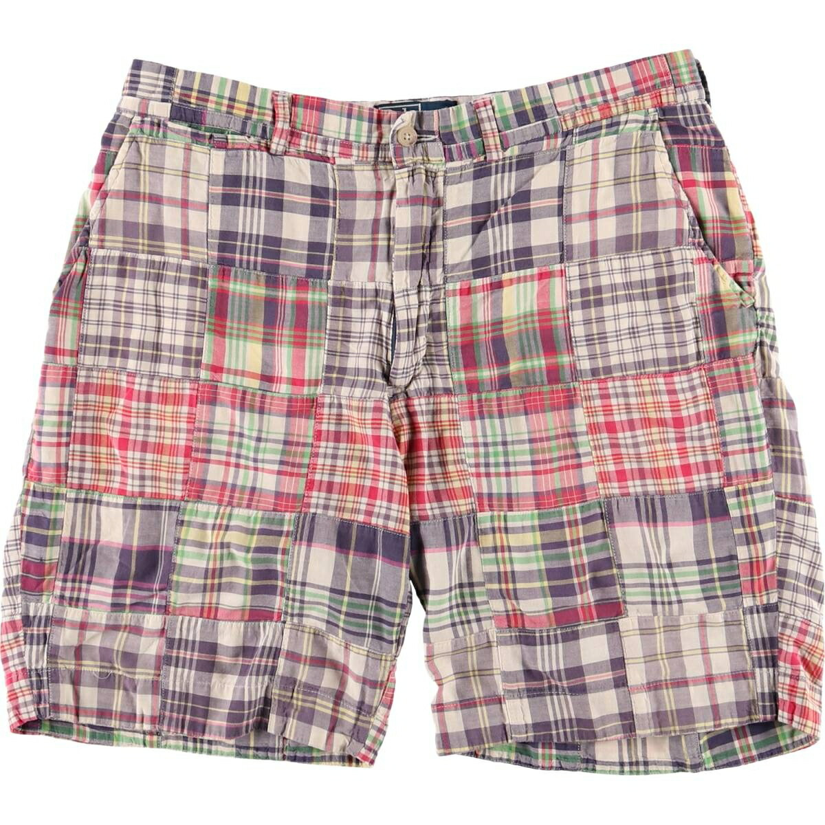 古着 ラルフローレン Ralph Lauren POLO by Ralph Lauren チェック柄 パッチワーク コットンショーツ ショートパンツ メンズw35相当 /eaa572688 【中古】 【250803】 【SS2603_10】
