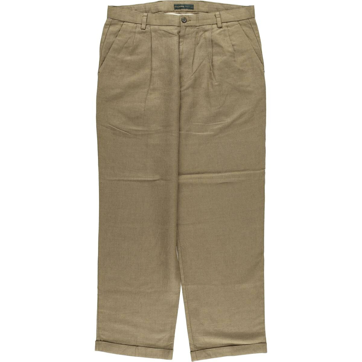 古着 00'S ドッカーズ DOCKERS PREMIUM PLEATED RELAXED FIT ツータック リネンパンツ スラックス メンズw36相当 /eaa572768 【中古】 【250728】｜古着屋JAM