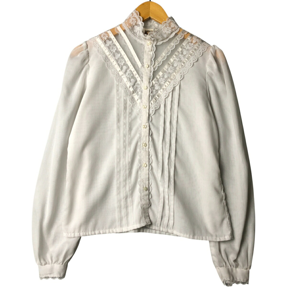 古着 70'S ガンネサックス GUNNE SAX GUNNIES ガニーズ スタンドカラー 長袖 フリル ブラウス レディースS相当 /eaa572923 【中古】 【250730】 【ADEL/アデル】 【SS2603_30】
