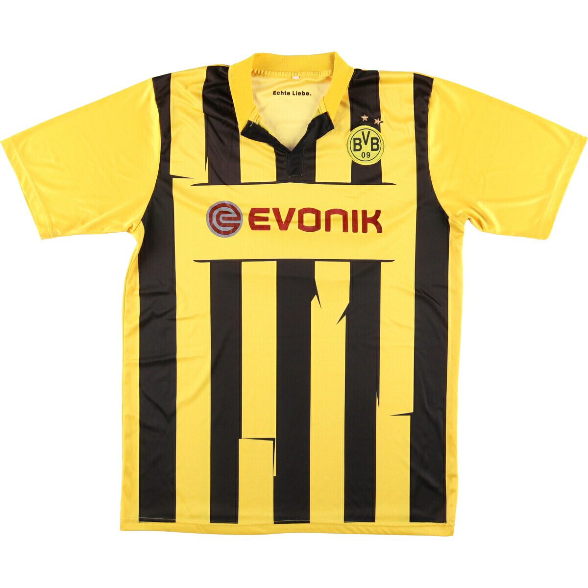 古着 BUNDESLIGA ブンデスリーガ BORUSSIA DORTMUND ボルシア ドルトムント ストライプ柄 オープンカラー サッカーユニフォーム ゲームシャツ メンズXL相当 /eaa573648 【中古】 【250814】 【SS2603_10】