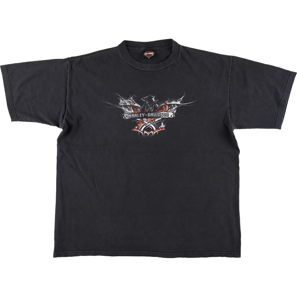 古着 ハーレーダビッドソン Harley-Davidson ファイヤーパターン モーターサイクル バイクTシャツ USA製 メンズXL相当 /eaa573669 【中古】 【250809】