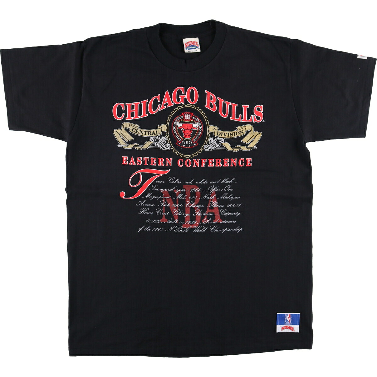 古着 90'S ナツメグ NUTMEG NBA CHICAGOBULLS シカゴブルズ ロゴプリントTシャツ USA製 メンズXXL相当 ヴィンテージ /eaa573691 【中古】 【250818】 【SS2603_10】
