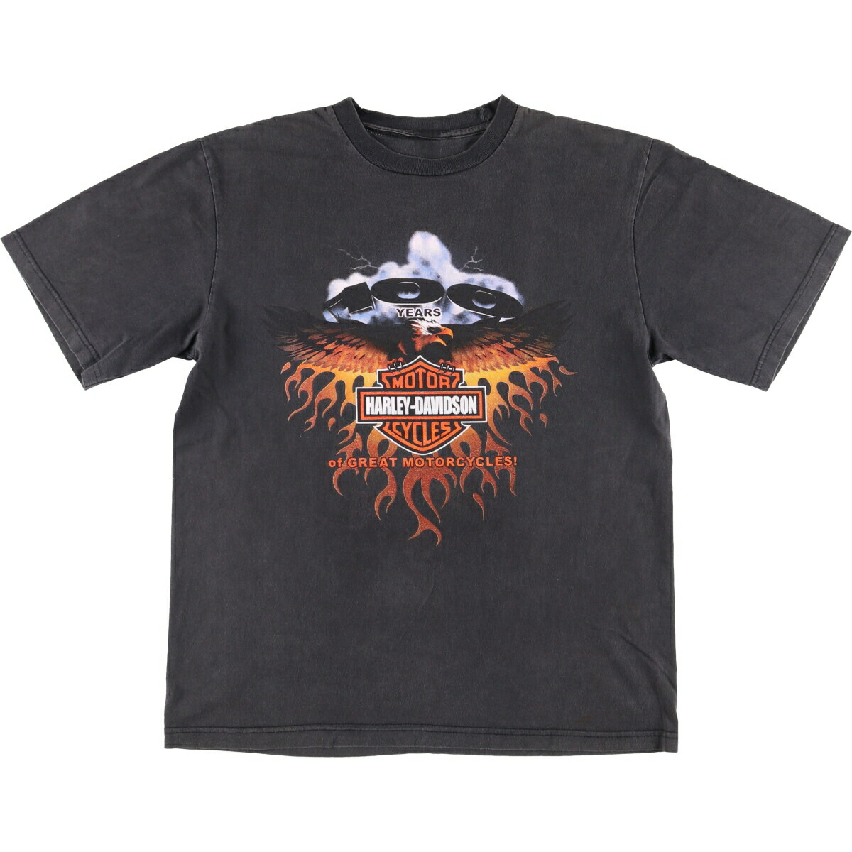 古着 ハーレーダビッドソン Harley-Davidson ファイヤーパターン モーターサイクル バイクTシャツ メンズXL相当 /eaa574944 【中古】 【250810】