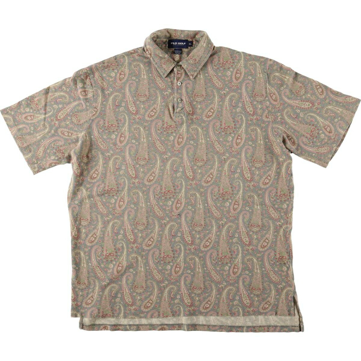 古着 ラルフローレン Ralph Lauren POLO GOLF ポロゴルフ 総柄 ペイズリー柄 半袖 ポロシャツ メンズXL相当 /eaa574963 【中古】 【250815】 【GR-2508】