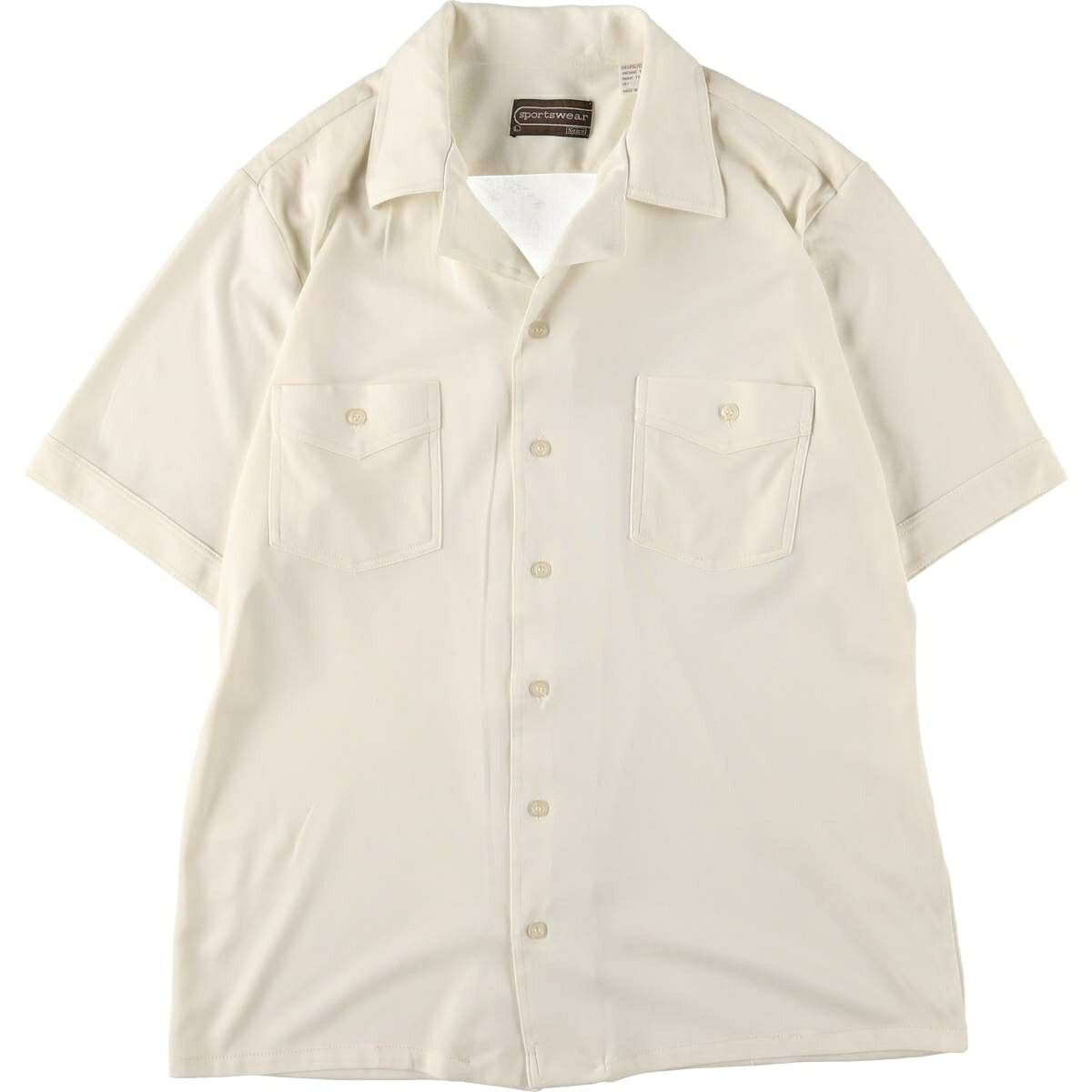 古着 70'S シアーズ Sears SPORTSWEAR 半袖 オープンカラー ポリシャツ ボックスシャツ メンズL相当 ヴィンテージ /eaa575038 【中古】 【250811】