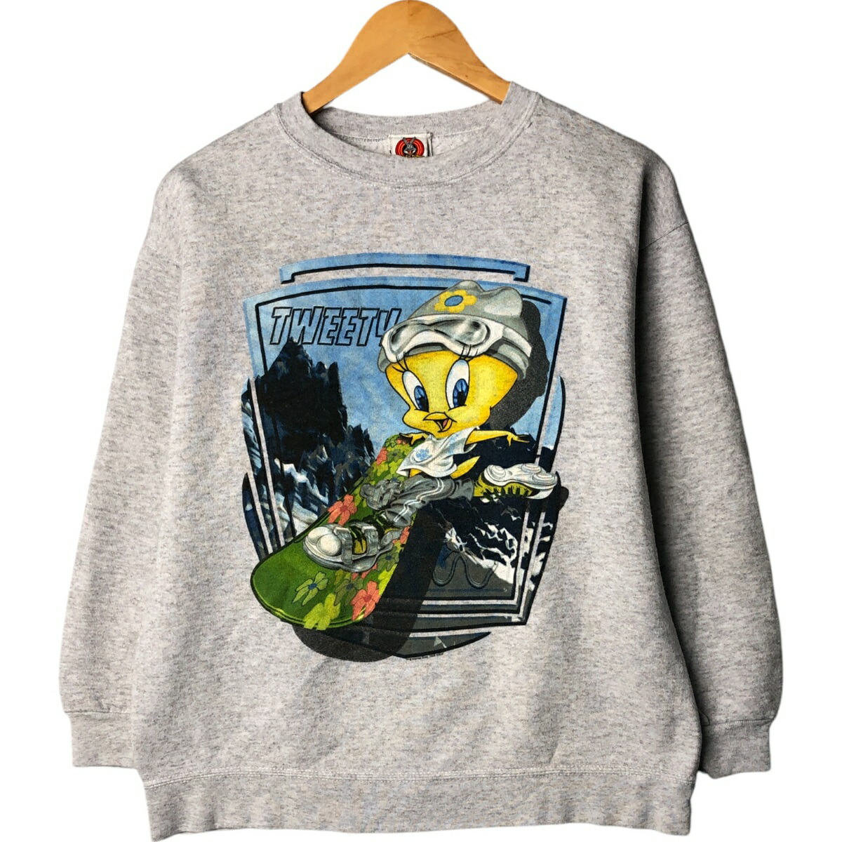 古着 90'S ルーニーテューンズ LOONEY TUNES トゥイーティー キャラクタースウェットシャツ トレーナー USA製 メンズM相当 ヴィンテージ /eaa575665 【中古】 【250816】 【Elulu/エルル】 【SS2603_10】