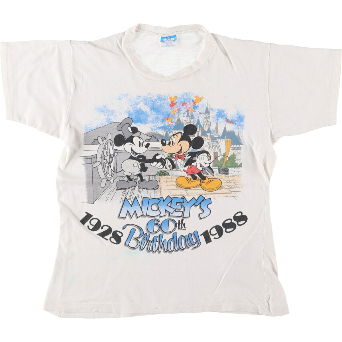 古着 80'S ディズニー DISNEY MICKEY MOUSE ミッキーマウス キャラクタープリントTシャツ USA製 メンズS相当 ヴィンテージ /eaa575760 【中古】 【250817】 【Elulu/エルル】
