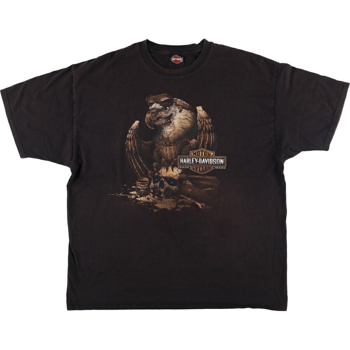 古着 Harley-Davidson 鷲柄 イーグル柄 ドクロ柄 スカル柄 モーターサイクル バイクTシャツ メンズXXL相当 /eaa575863 【中古】 【250821】