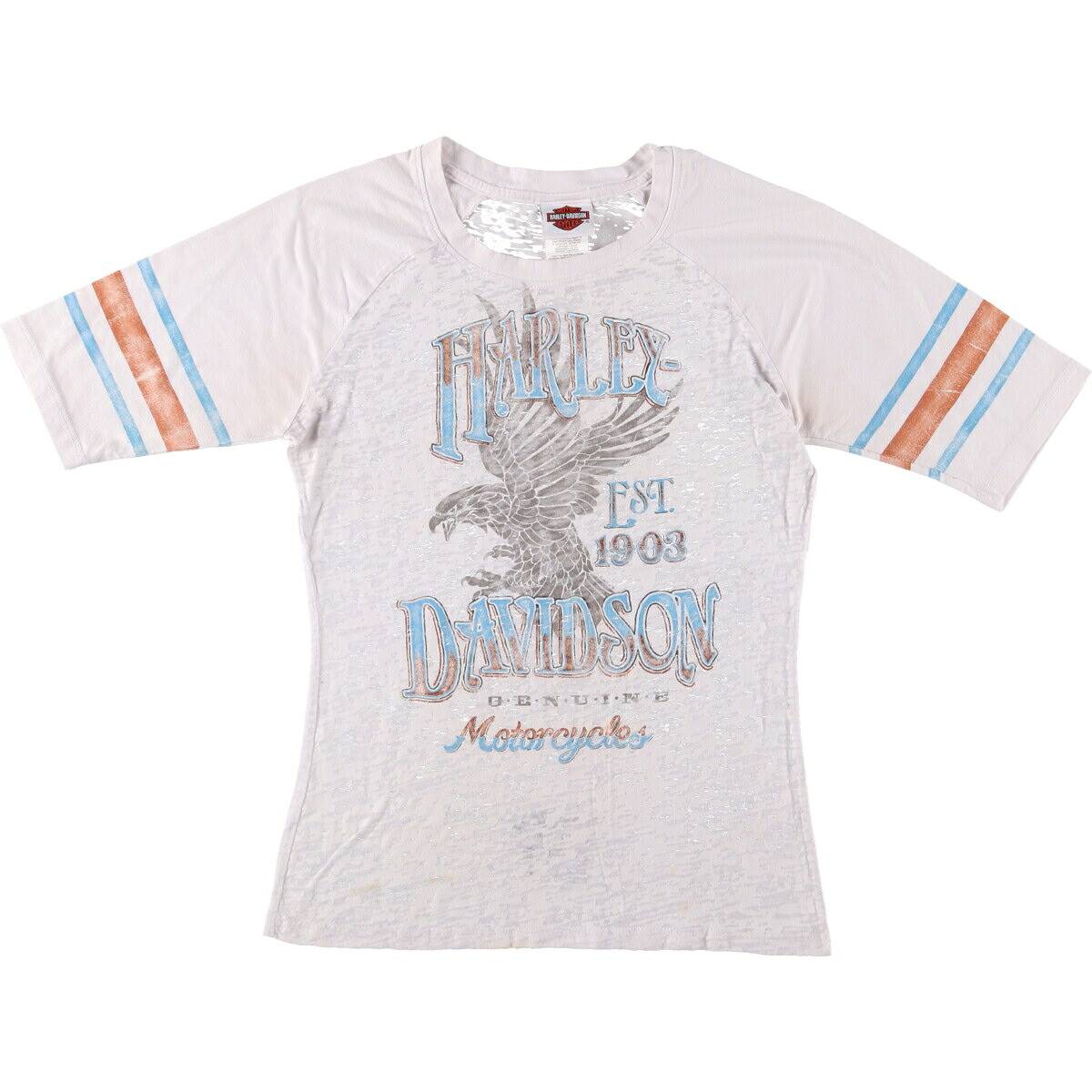 古着 ハーレーダビッドソン Harley-Davidson 鷲柄 イーグル柄 モーターサイクル バイクTシャツ USA製 レディースM相当 /eaa575926 【中古】 【250819】 【Elulu/エルル】