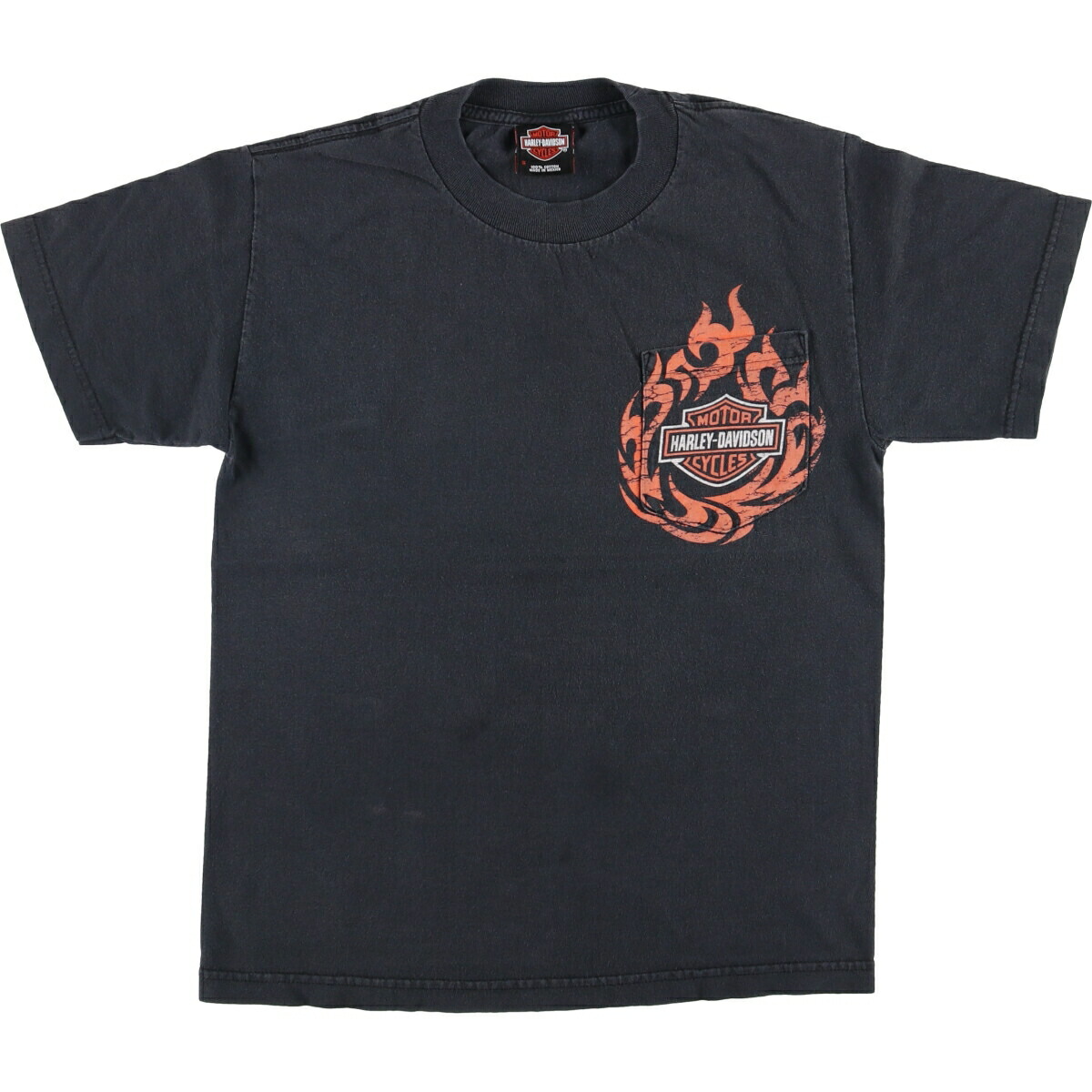古着 ハーレーダビッドソン Harley-Davidson ピンナップガール ファイヤーパターン モーターサイクル バイクTシャツ メンズS相当 /eaa575929 【中古】 【250819】 【Elulu/エルル】 ブラック系 春夏秋 【SS2606_30】|古着屋JAM