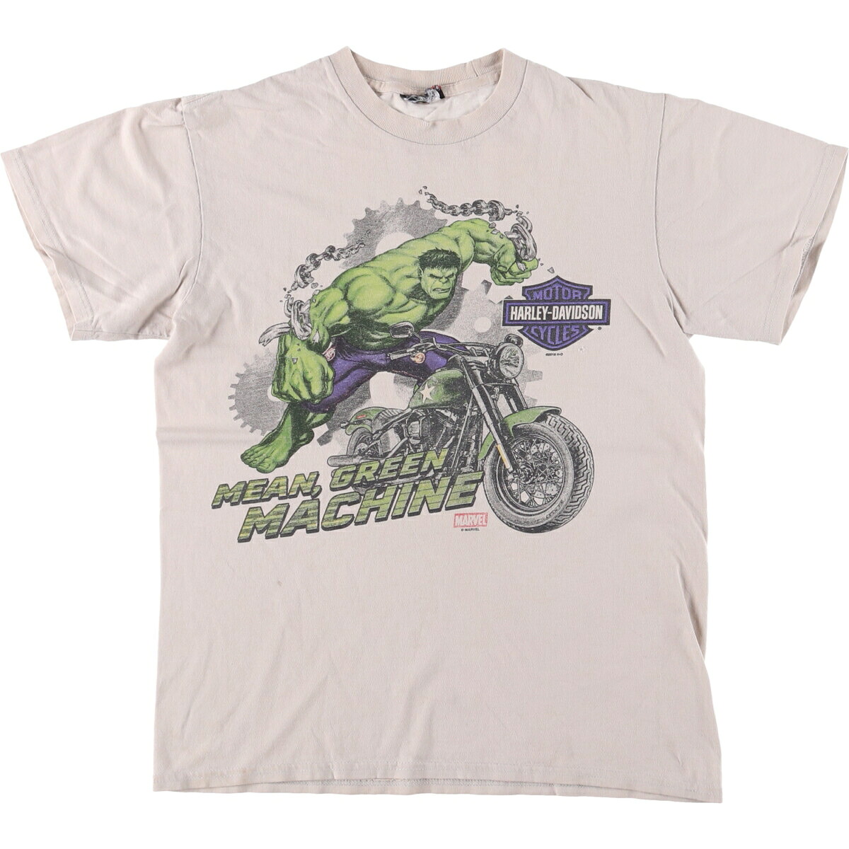 古着 ハーレーダビッドソン Harley-Davidson MARVEL マーベル ハルク モーターサイクル バイクTシャツ メンズS相当 /eaa575932 【中古】 【250819】 【Elulu/エルル】