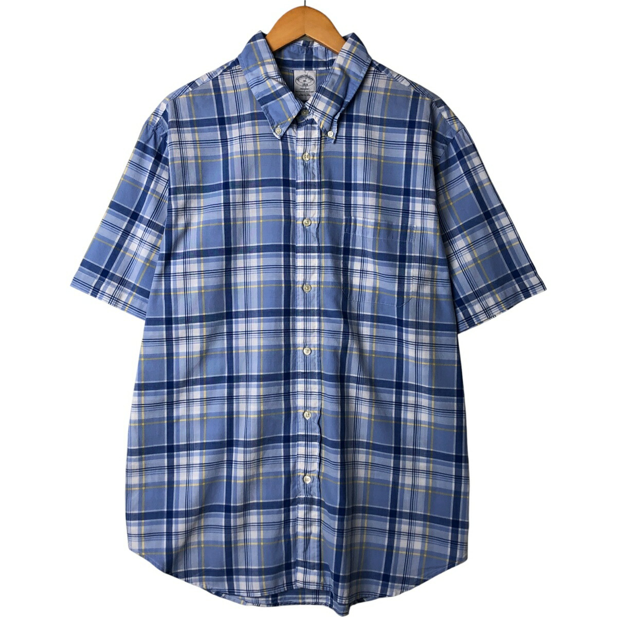 古着 ブルックスブラザーズ Brooks Brothers 1818 マドラスチェック 半袖 ボタンダウン チェックシャツ メンズXL相当 半袖 /eaa576935 【中古】 【250817】